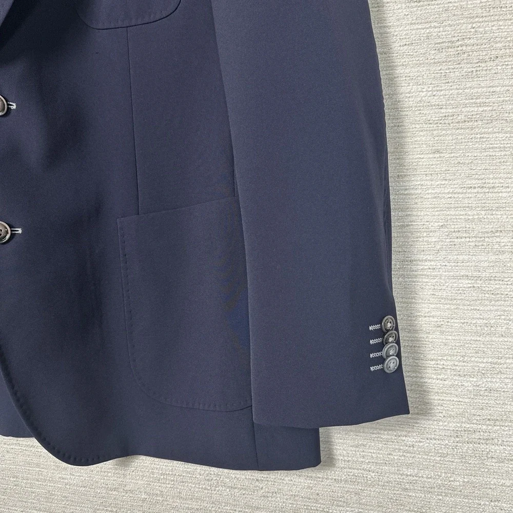 Blue Industry Navy Stretch Sport Coat Blazer Size 54 Modern Fit Travel Jacket